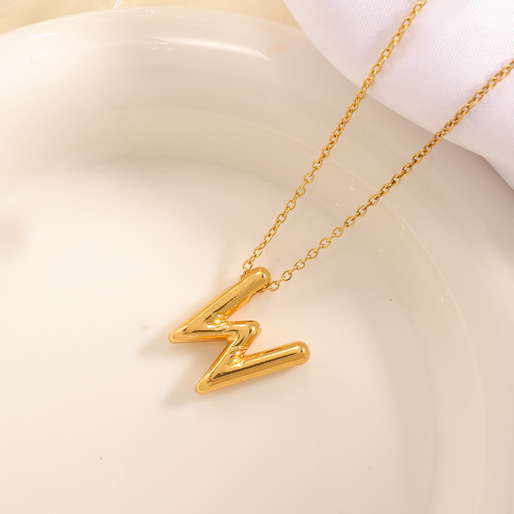 Women's necklace with curved letter pendant Fashion Glam