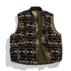 Unisex Reversible Quilted Vest with Jacquard Fleece and Patch Pockets Fashion Glam
