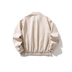 Men's Short Utility Jacket made of durable canvas with stand-up collar, concealed front zip and elastic drawstring hem Fashion Glam