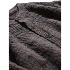 Women's Chunky Knit Oversized Cardigan in Mohair Look with Round Neckline and Button Placket Fashion Glam
