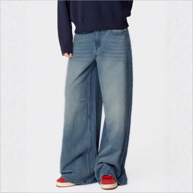 Women's Extra Wide High-Waist Denim Palazzo Pants with Long Flare Fashion Glam