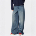 Women's Extra Wide High-Waist Denim Palazzo Pants with Long Flare Fashion Glam
