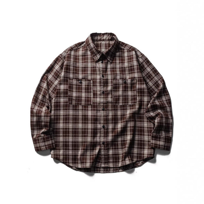 Men's Boxy Check Work Shirt made of soft flannel with double breast pockets Fashion Glam