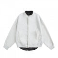 Men's Oversized College-Style Sweat Jacket with Concealed Snap Button Placket and Checked Lining Fashion Glam