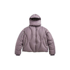 Unisex Short padded puffer jacket with high closing collar, voluminous hood and zippered pockets Fashion Glam