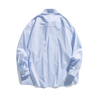 Men's Oversized Cotton Shirt with Fine Stripes and Chest Pocket Fashion Glam