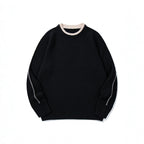 Unisex Soft Mélange Crew Neck Sweater made of Organic Cotton Blend with Boxy Fit and Wide Ribbed Cuffs Fashion Glam