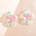 Ladies' flower earrings with intricate design and glossy accents Fashion Glam