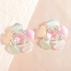 Ladies' flower earrings with intricate design and glossy accents Fashion Glam