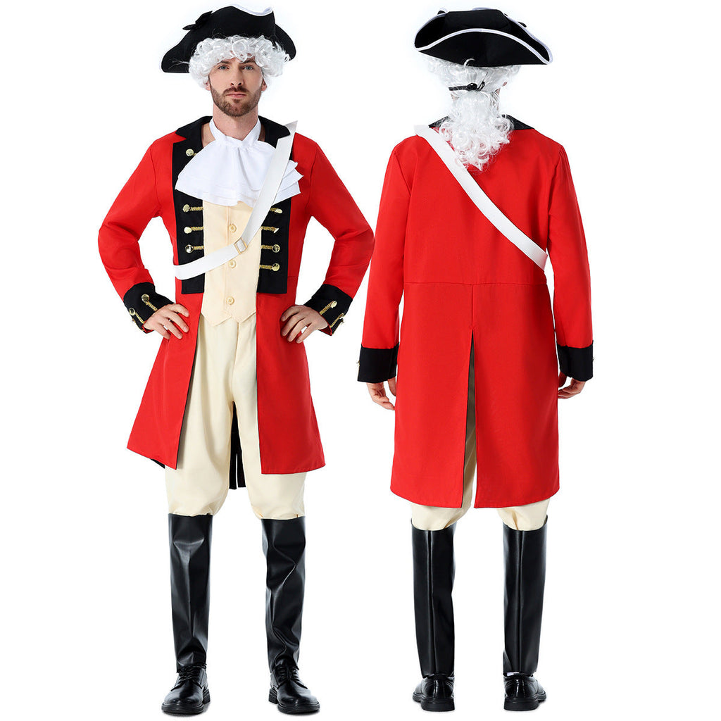 Men's Historical Soldier Costume with detailed Fashion Glam coat and accessories Fashion Glam