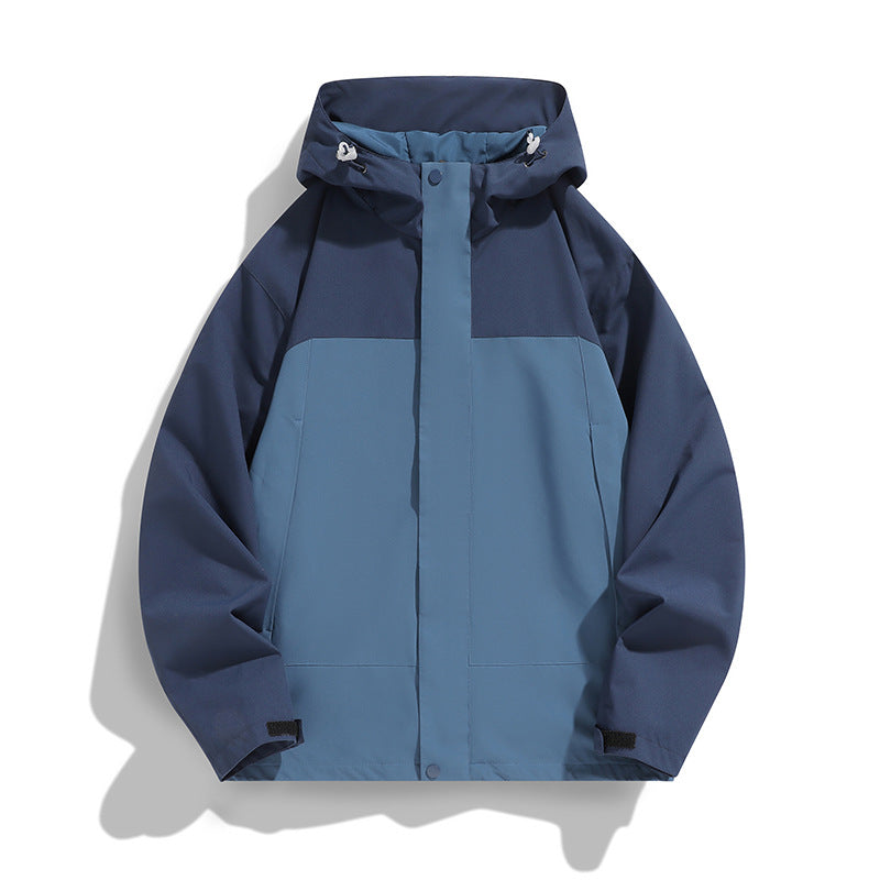 Men's Two-Tone Softshell Field Jacket with Hood, Windproof Outer Material and Minimalist Side Pockets Fashion Glam