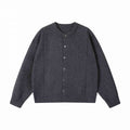 Unisex Boxiger Fine Knit Cardigan with Round Neck and Continuous Button Placket Fashion Glam