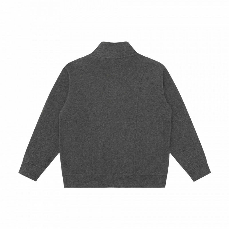 Unisex Boxy-Fleece-Zip Jacket with Stand-Up Collar and Inseam Pockets Fashion Glam