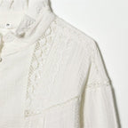 Ladies romantic Victorian lace blouse with stand-up collar and balloon sleeves Fashion Glam