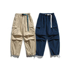 Men's Baggy Cargo Pants with Elastic Waistband, Utility Pockets and Drawstring Closure Fashion Glam