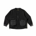 Unisex Short Cut Boxy Utility Over Jacket with Raglan Sleeves, Patch Pockets and Drawstring Hem Fashion Glam