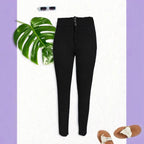 Women high-waisted shaping skinny jeans leggings with double button waistband Fashion Glam