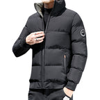 Men's short padded quilted jacket with camouflage lining, ribbed cuffs, and zip pockets Fashion Glam