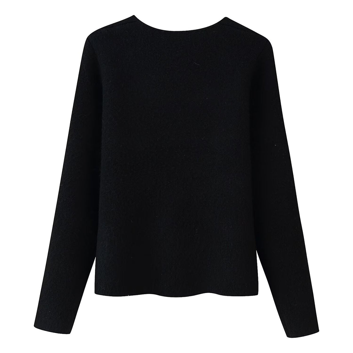Ladies Elegant Short Cardigan made of Boucle knit with deep V-neck and decorative jeweled button placket Fashion Glam