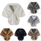 Women's elegant faux fur shoulder stole in capelet cut Fashion Glam