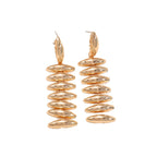 Ladies Hanging Earrings in Modern Spiral Design Fashion Glam