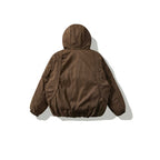Unisex Oversize Quilted Bomber Jacket with High Hood, Shaped Flap Pockets and Elastic Hem Fashion Glam