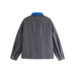 Unisex Boxy-Zip jacket with contrasting shirt collar, concealed zipper and patch pockets Fashion Glam