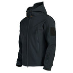 Men's Tactical Softshell Jacket with Hood, Camouflage Pattern and Multiple Zipper Pockets Fashion Glam