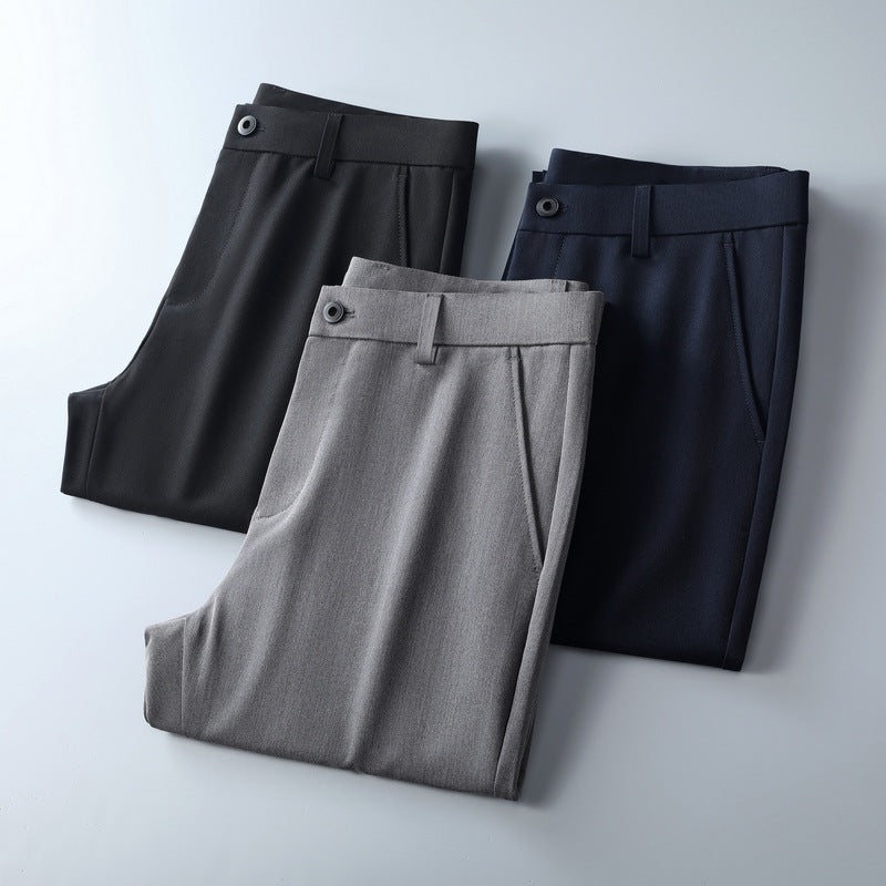 Men's slim-fit suit trousers made of stretch twill with straight leg Fashion Glam