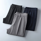 Men's slim-fit suit trousers made of stretch twill with straight leg Fashion Glam