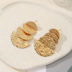 Women's elegant earrings with rustic, folded design Fashion Glam