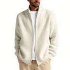 Men's cardigan with high collar and practical zipper Fashion Glam