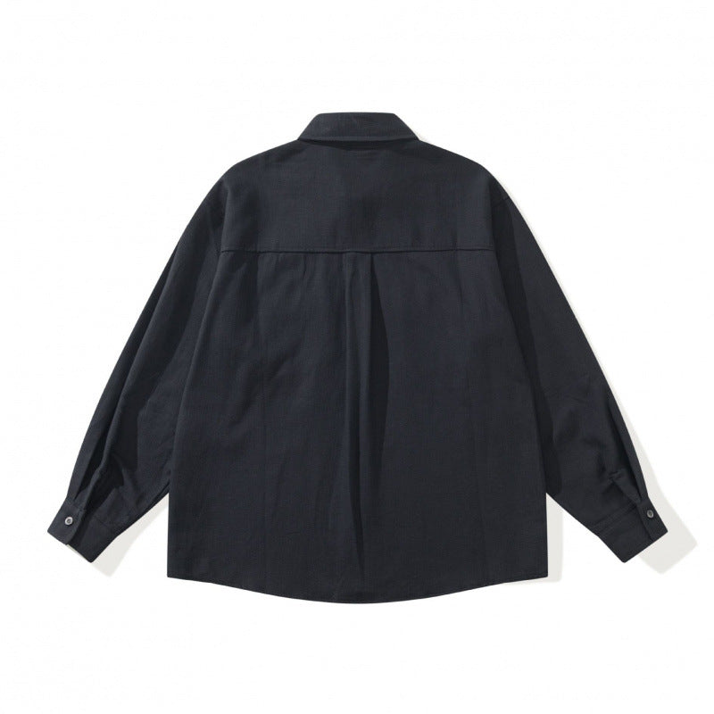 Unisex Boxy Overshirt Jacket in Utility Style with Patch Flap Pockets and Shirt Collar Fashion Glam