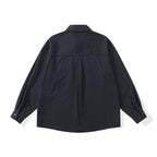 Unisex Boxy Overshirt Jacket in Utility Style with Patch Flap Pockets and Shirt Collar Fashion Glam