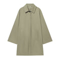 Women Wide-Cut Cape Coat with Concealed Button Placket and Patch Pockets Fashion Glam