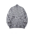 Unisex Boxy Knit Cardigan with Asymmetric Button Placket and Wide Ribbed Hem Fashion Glam