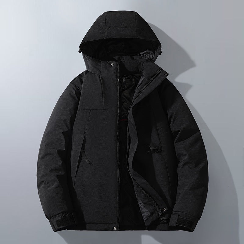 Men's Water-Repellent Winter Parka with Hood, Thermal Insulation and Contrasting Shoulder Panels Fashion Glam