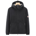 Men's fleece hoodie jacket with teddy lining, two-way zipper and concealed zip pockets Fashion Glam
