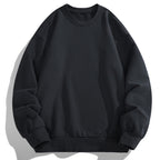 Men's Oversize Crew Neck Sweatshirt with Ribbed Cuffs and Dropped Shoulder Cut Fashion Glam