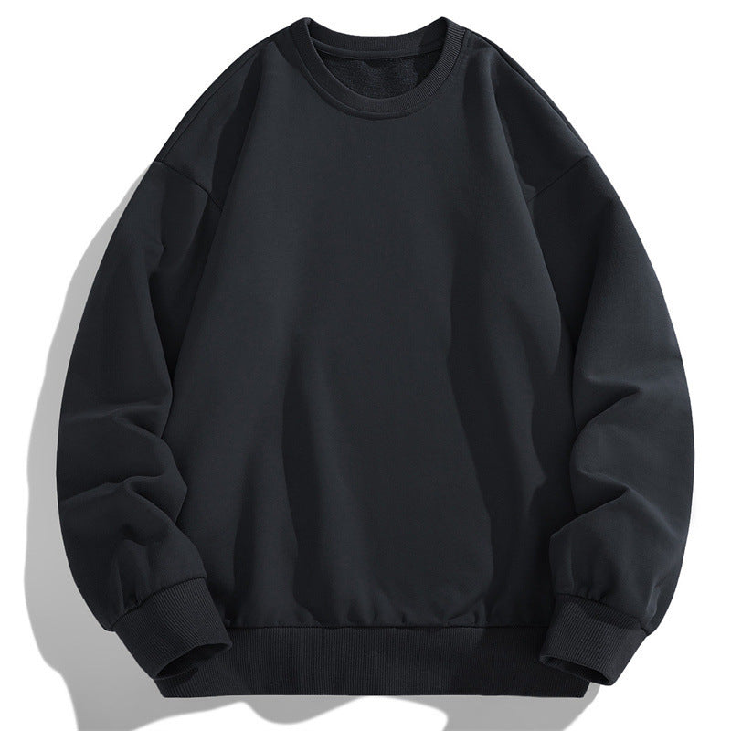Men's Oversize Crew Neck Sweatshirt with Ribbed Cuffs and Dropped Shoulder Cut Fashion Glam
