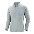 Men's Lightweight Performance Fleece Pullover with Quarter Zip and Chest Pocket Fashion Glam