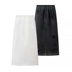 Ladies Transparent Organza Underskirt with Elastic Waistband and 3D Flower Applique Fashion Glam