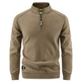 Men's Breathable Microfleece Half-Zip Sweater with Stand Collar and Raglan Sleeves Fashion Glam