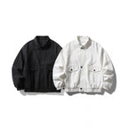 Unisex short-cut boxy jacket made of denim with elastic hem and flap pockets Fashion Glam