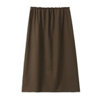 Women A-line midi skirt with elastic waistband and flowing silhouette Fashion Glam