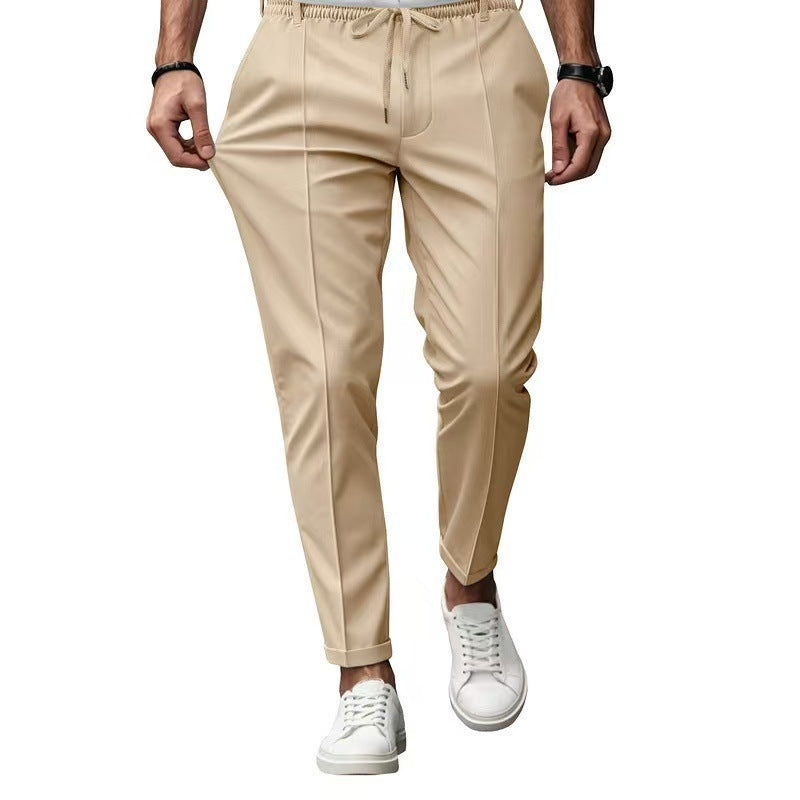 Men's elegant leisure pants with elastic waistband and side pockets Fashion Glam