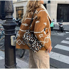 Ladies short cut lamb fur imitation jacket with large shawl collar and ornamental embroidery Fashion Glam