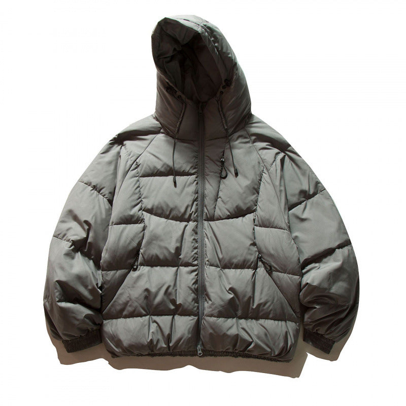 Unisex Oversize Thermo Puffer Jacket in Boxy Cut with Hood and Raglan Sleeves Fashion Glam