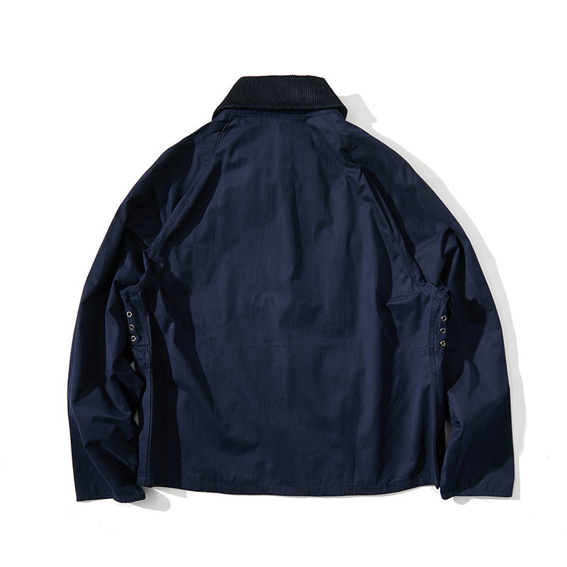 Men's Short Cut Utility Field Jacket with Cord Collar and D-Ring Details Fashion Glam