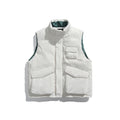 Unisex Padded Utility Vest with Stand-Up Collar and Flap Pockets Fashion Glam